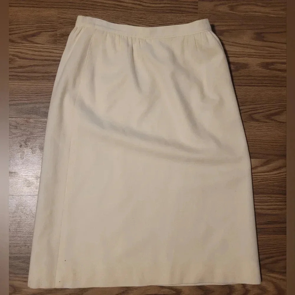 100% Wool Cream Pendleton Skirt